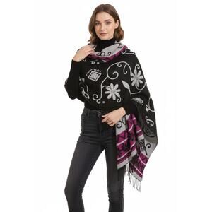 Urban CoCo Womens Poncho Open Front Blanket Shawl Capes Sweater Cardigan Wrap